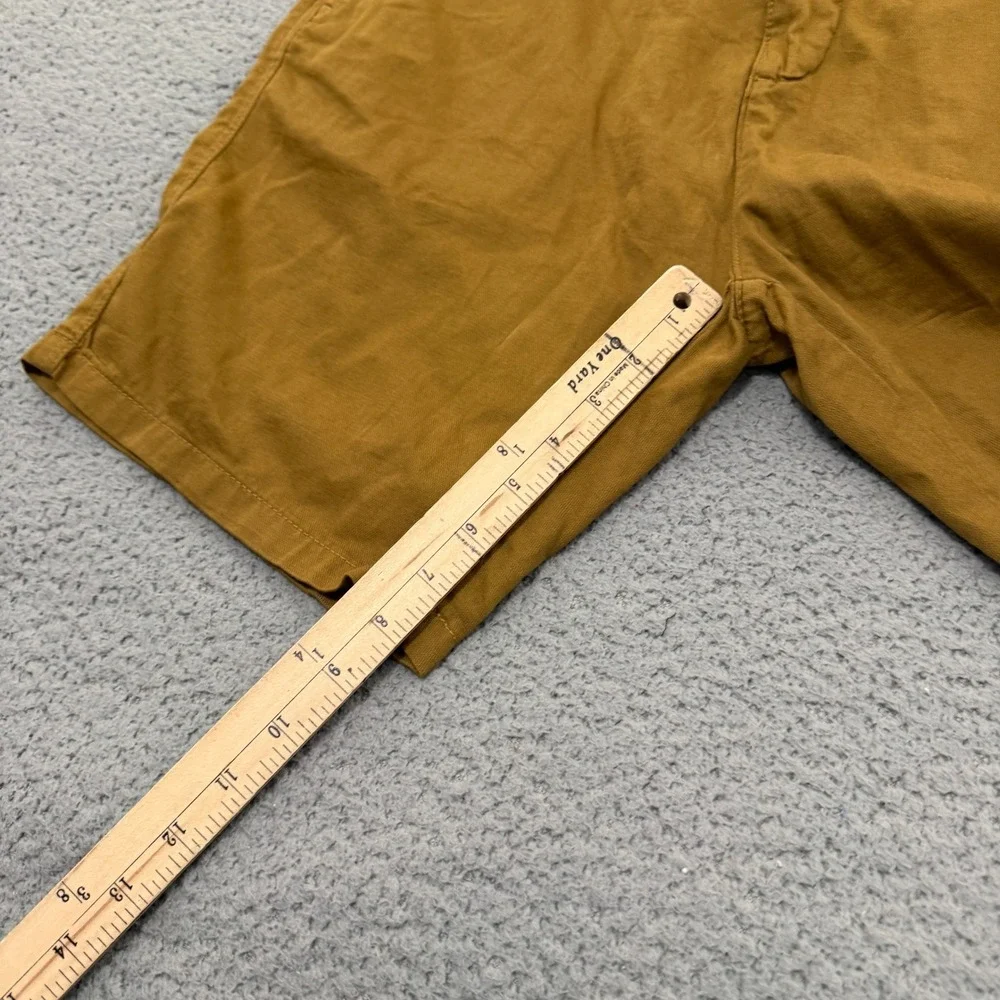 Zara Man Chino Shorts Mens 32 Brown Cotton Linen Blend NEW